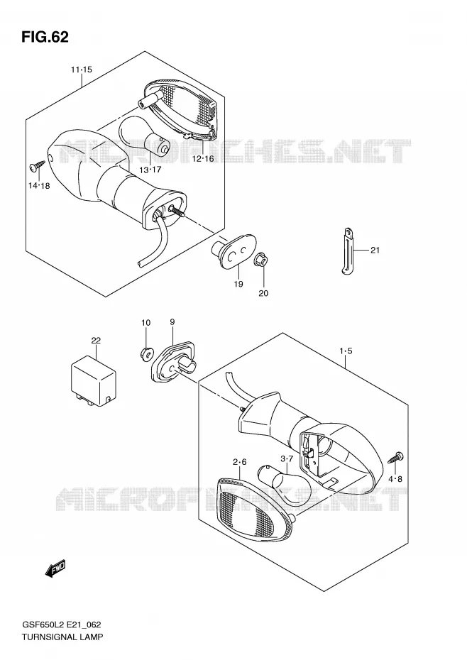 INDICATOREN (GSF650SL2 E21) Suzuki MOTO 650 BANDIT 2016  GSF650SAL2(E21)