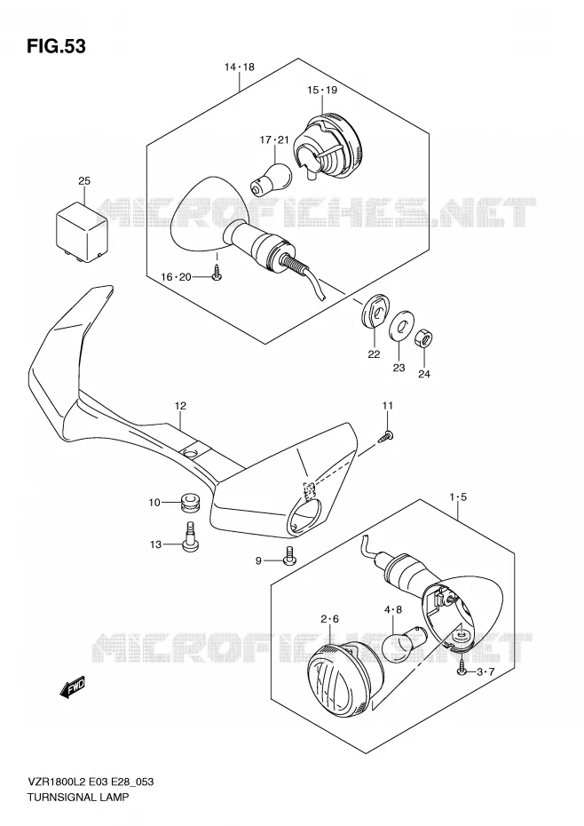INDICATOREN (VZR1800ZL2 E33) Suzuki MOTO 1800 INTRUDER 2012  VZR1800L2(E03)