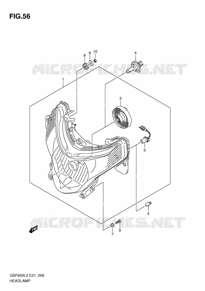 KOPLAMP (GSF650SAL2 E21) Suzuki MOTO 650 BANDIT 2014  GSF650SAL2(E21)