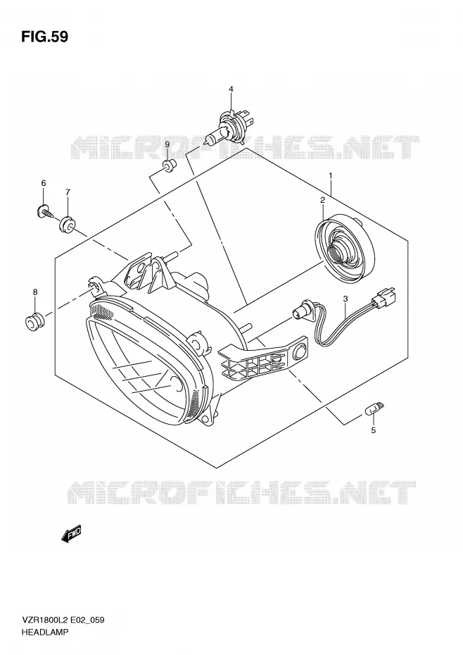 KOPLAMP Suzuki MOTO 1800 INTRUDER 2012  VZR1800UFL2(E02)