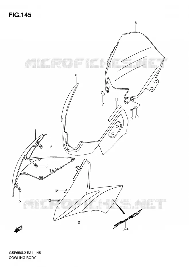 KUIP (GSF650SAL2 E21) Suzuki MOTO 650 BANDIT 2016  GSF650SAL2(E21)