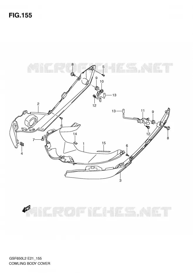 KUIP (GSF650SL2 E21) Suzuki MOTO 650 BANDIT 2013  GSF650SAL2(E21)