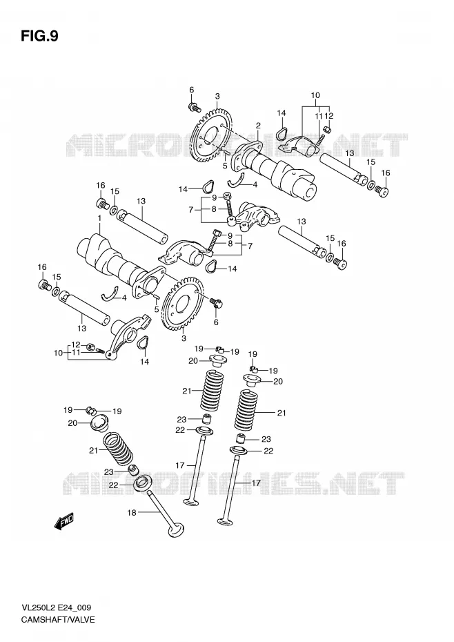 NOKKENAS - VALVES Suzuki MOTO 250 INTRUDER 2012  VL250L2(E24)
