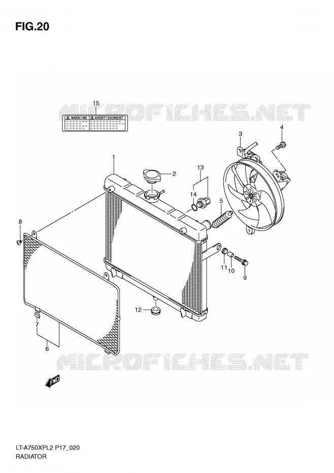 RADIATOR (LT-A750XPL2 P17) Suzuki QUAD 750 KINGQUAD 2012  LT-A750XPZL2(P17)