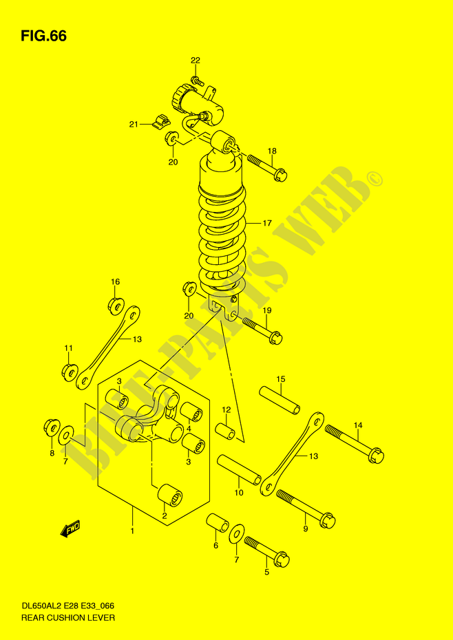 SCHOKBREKER AANEENSCHAKELING (DL650AL2 E33) voor Suzuki V-STROM 650 2012