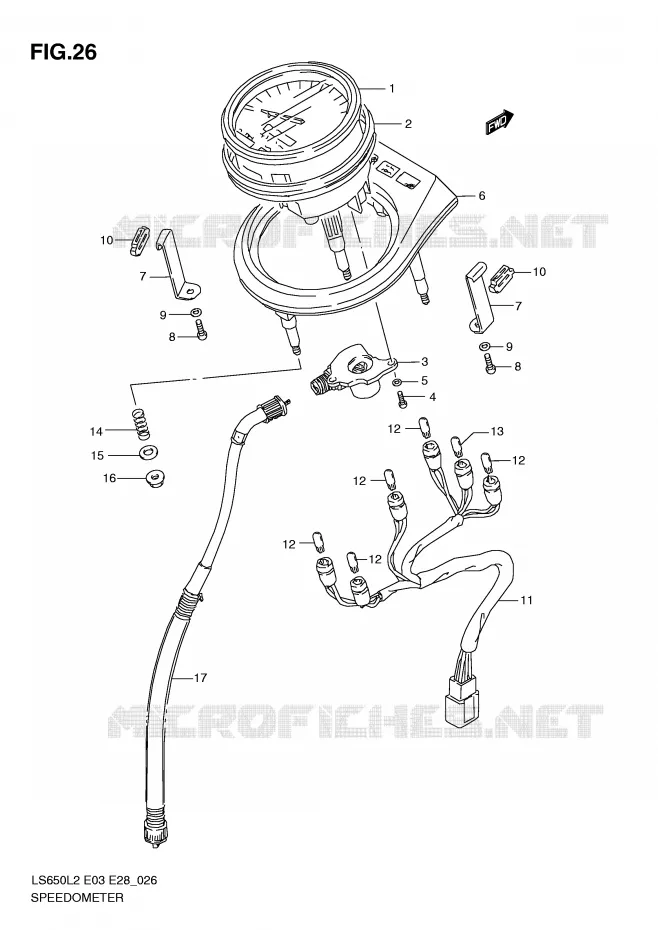 SNELHEIDSMETER (LS650L2 E33) Suzuki MOTO 650 BOULEVARD 2012  LS650L2(E03)