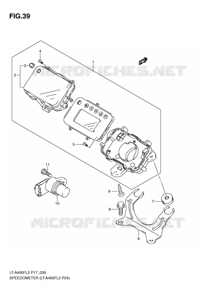SNELHEIDSMETER (LT-A400FL2 P24) Suzuki QUAD 400 KINGQUAD 2012  LT-F400L2(P17)
