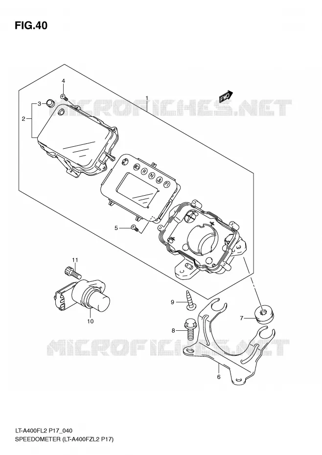 SNELHEIDSMETER (LT-A400FZL2 P17) Suzuki QUAD 400 KINGQUAD 2012  LT-F400FZL2(P17)