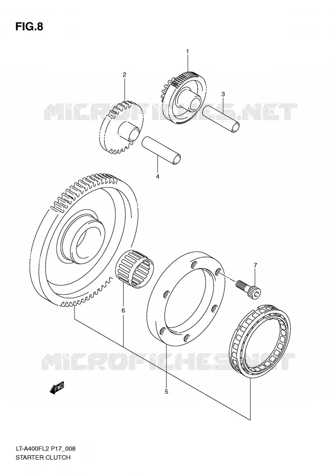 STARTMOTOR CLUTCH Suzuki QUAD 400 KINGQUAD 2012  LT-F400L2(P17)