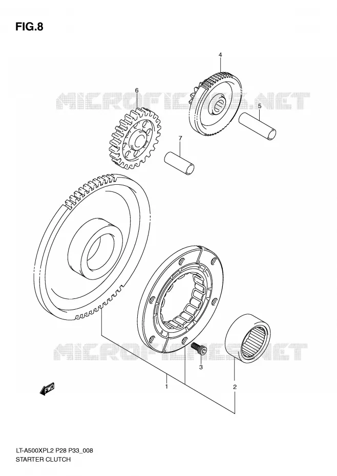 STARTMOTOR CLUTCH Suzuki QUAD 500 KINGQUAD 2012  LT-A500XPL2(P28)
