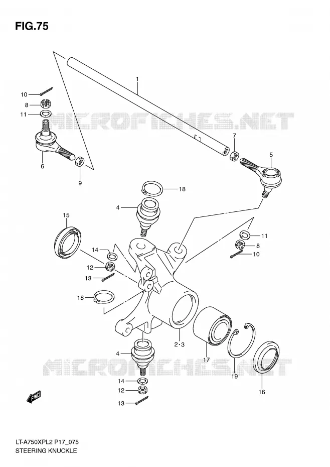 STUURINRICHTINGS - HUB Suzuki QUAD 750 KINGQUAD 2012  LT-A750XPL2(P17)