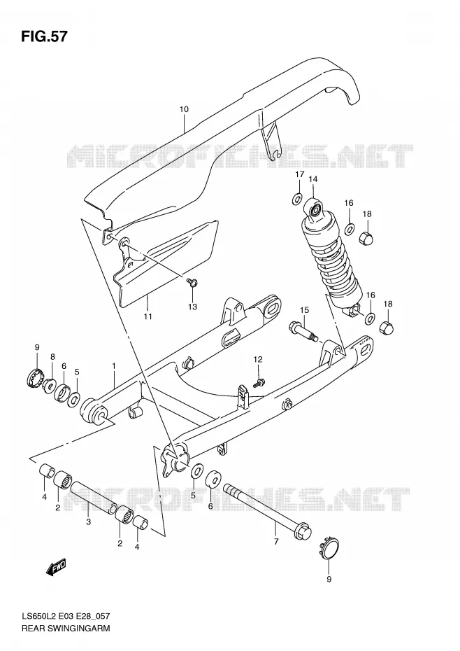 SWINGARM Suzuki MOTO 650 BOULEVARD 2012  LS650L2(E03)