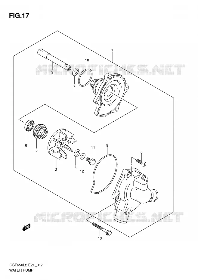 WATERPOMP Suzuki MOTO 650 BANDIT 2015  GSF650SAL2(E21)