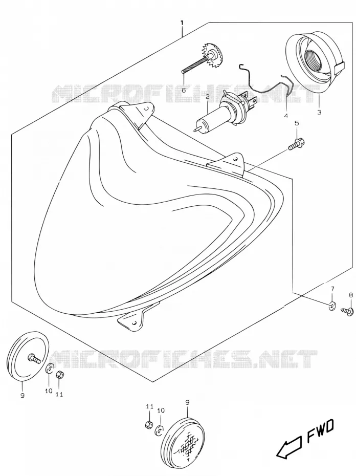 KOPLAMP (MODELE K1) Suzuki SCOOTER 50 KATANA 2001  AY50WRYK1