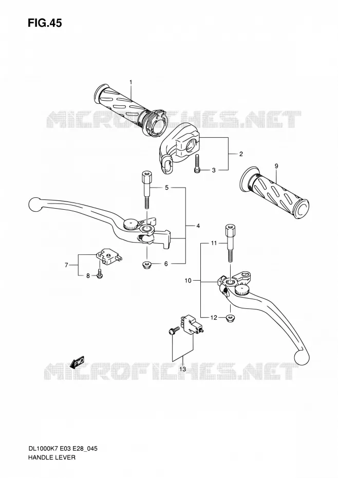 HANDGRIPS - LEVERS Suzuki MOTO 1000 V-STROM 2010  DL1000 L0 (E03,E28,E33)