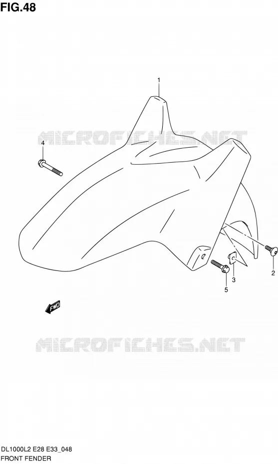 FRONT FENDER Suzuki MOTO 1000 V-STROM 2012  DL1000L2(E03,E28,E33)