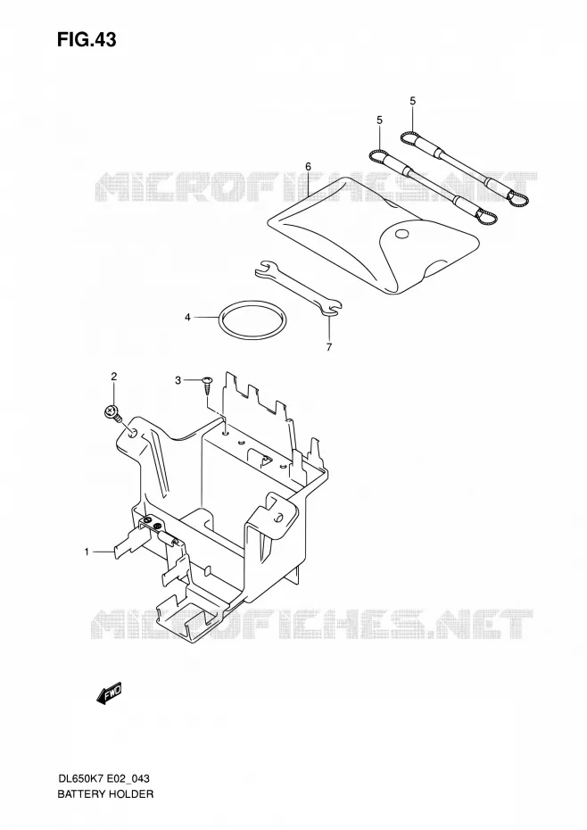 ACCU BOX - TOOLS Suzuki MOTO 650 V-STROM 2008  DL650 K8 (E02,E19,E24,E37)
