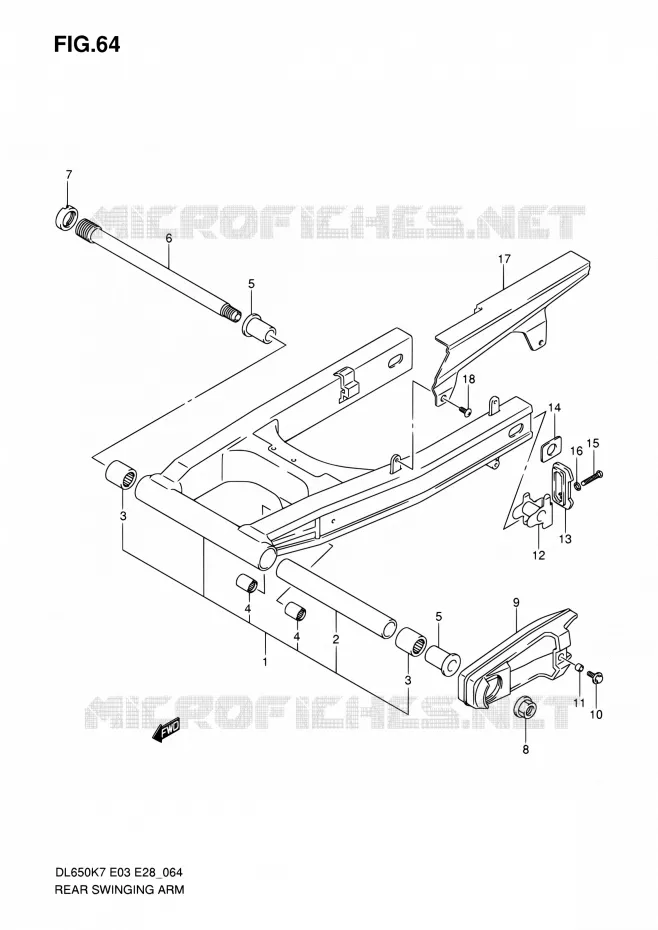 SWINGARM Suzuki MOTO 650 V-STROM 2008  DL650 K8 (E03,E28,E33)