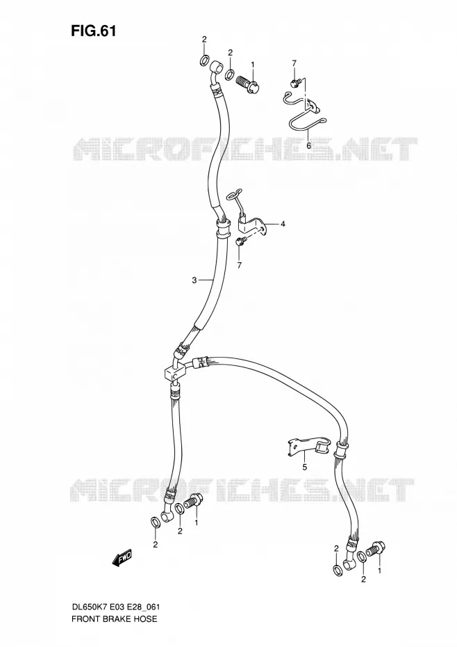 FRONT REMSLANG (DL650K7/K8/K9/L0) Suzuki MOTO 650 V-STROM 2009  DL650 K9 (E03,E28,E33)