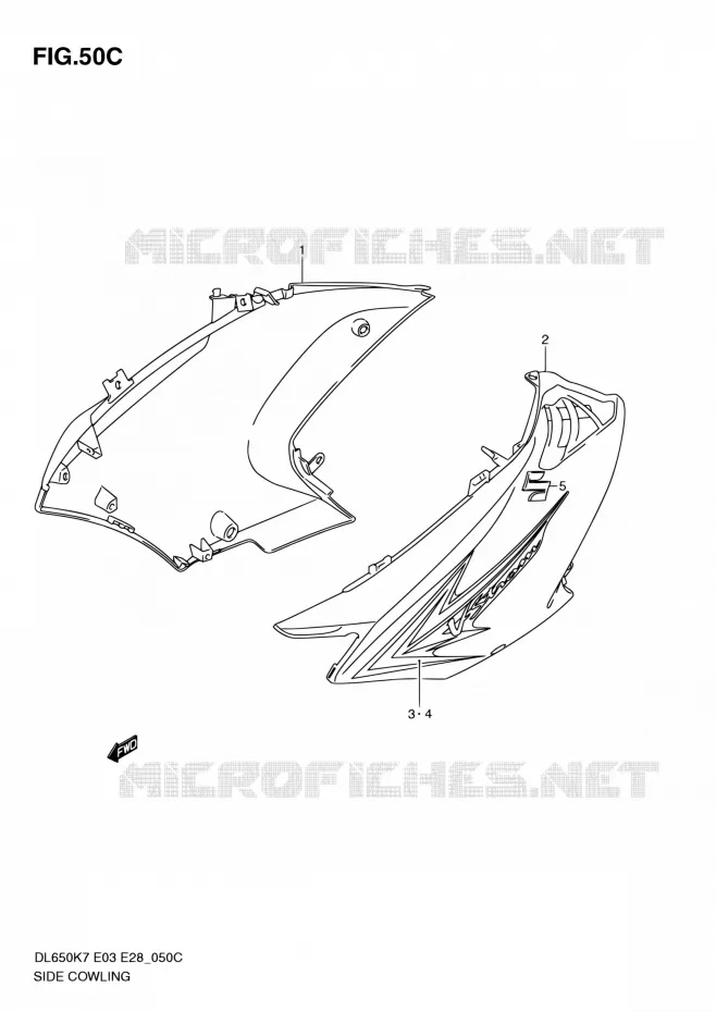 SIDE KUIP (MODEL L0) Suzuki MOTO 650 V-STROM 2010  DL650 L0 (E03,E28,E33)
