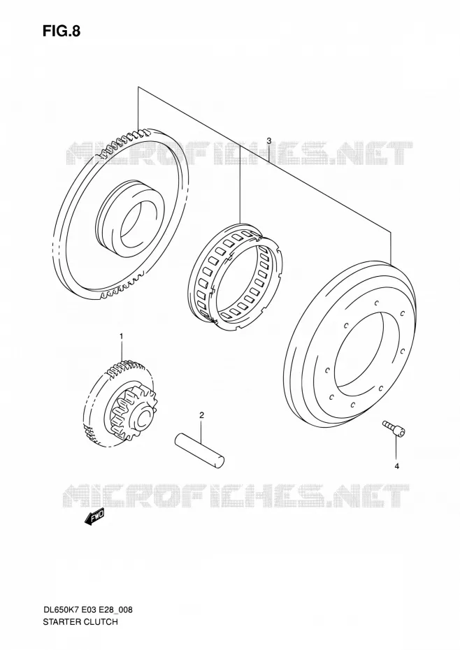 STARTMOTOR CLUTCH Suzuki MOTO 650 V-STROM 2007  DL650A K7 (E03,E28,E33)