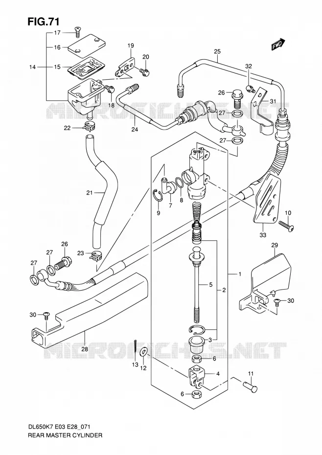 ACHTER HOOFDREMCILINDER (DL650AK7/AK8/AK9/AL0) Suzuki MOTO 650 V-STROM 2009  DL650A K9 (E03,E28,E33)