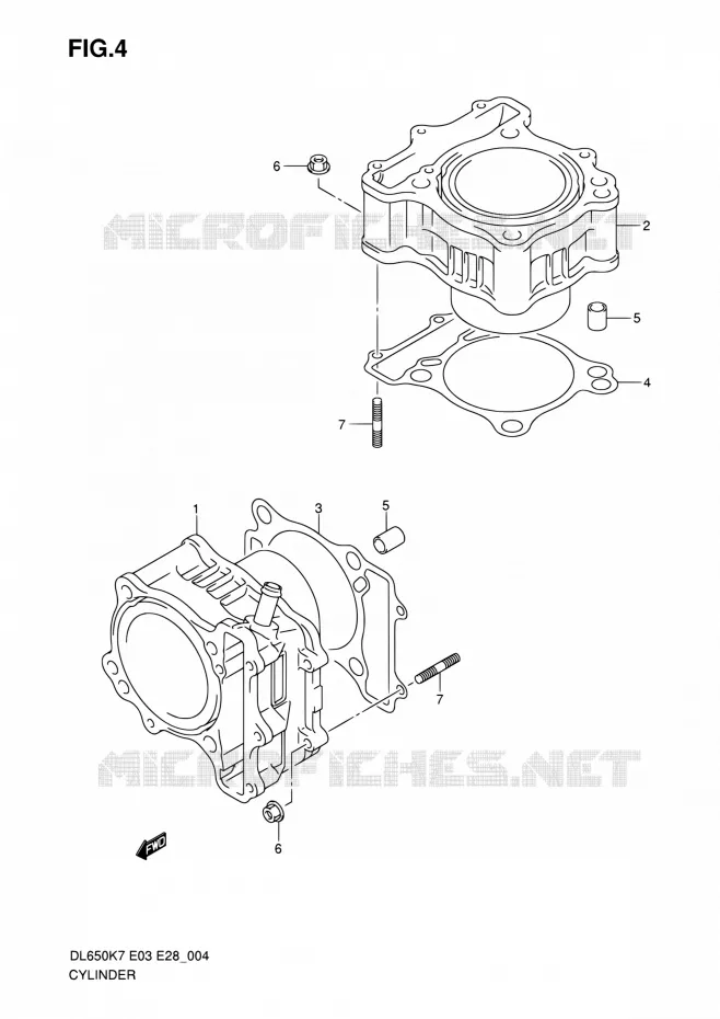 CILINDER Suzuki MOTO 650 V-STROM 2009  DL650A K9 (E03,E28,E33)