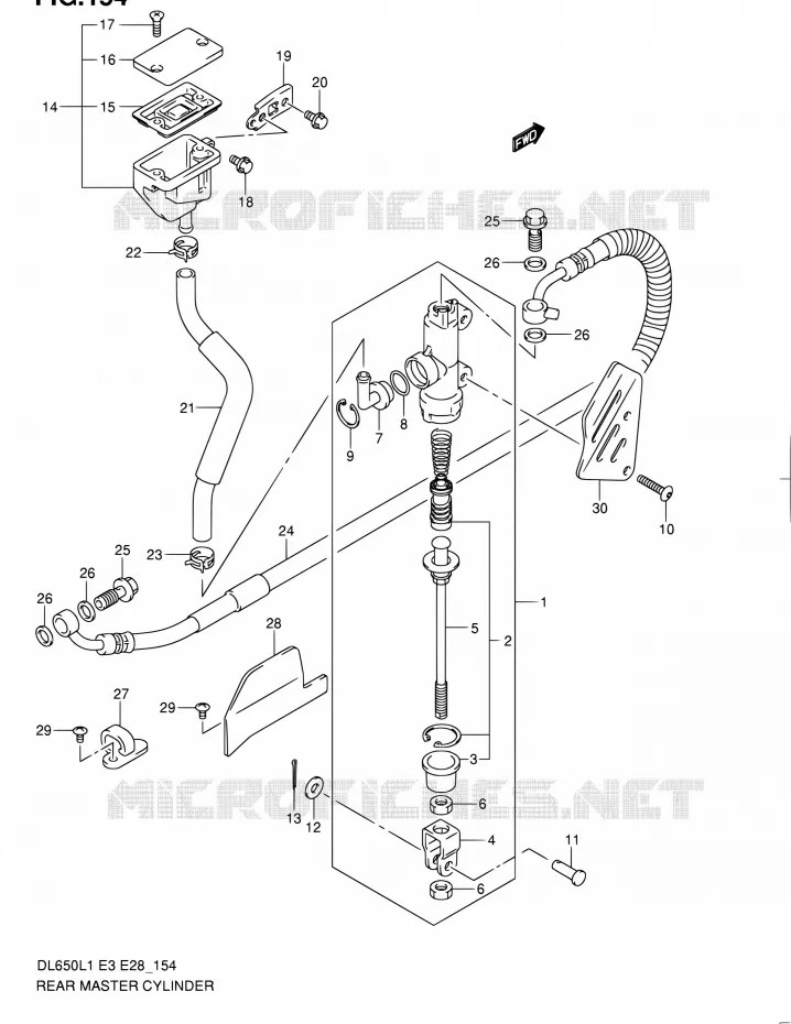 ACHTER HOOFDREMCILINDER (DL650L1 E03) Suzuki MOTO 650 V-STROM 2011  DL650A L1 (E03,E28,E33)