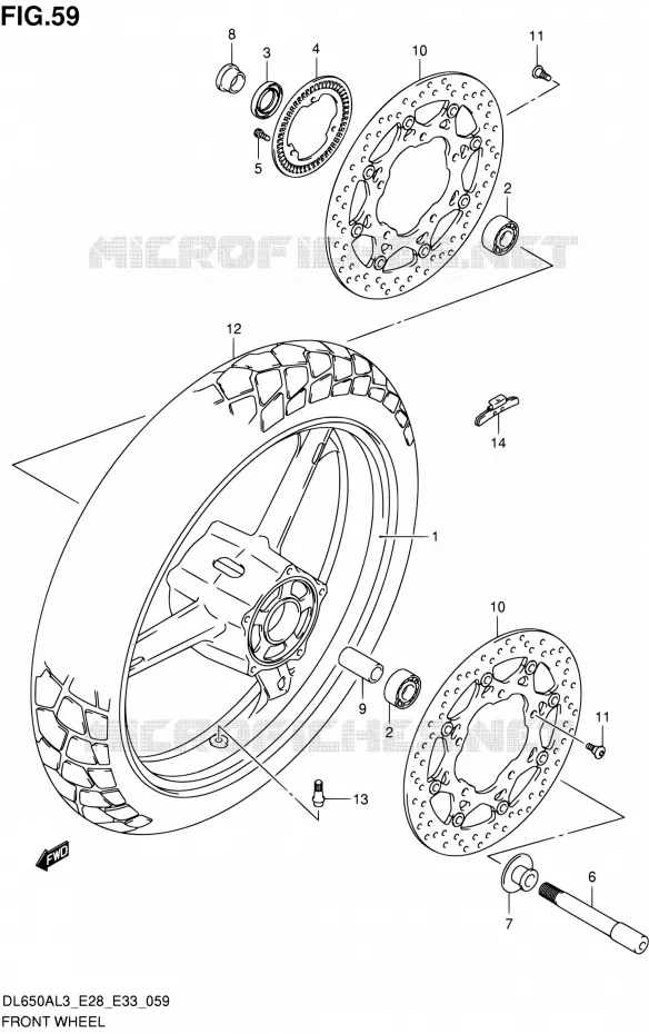 VOORWIEL Suzuki MOTO 650 V-STROM 2013  DL650A L3 (E03,E28,E33)