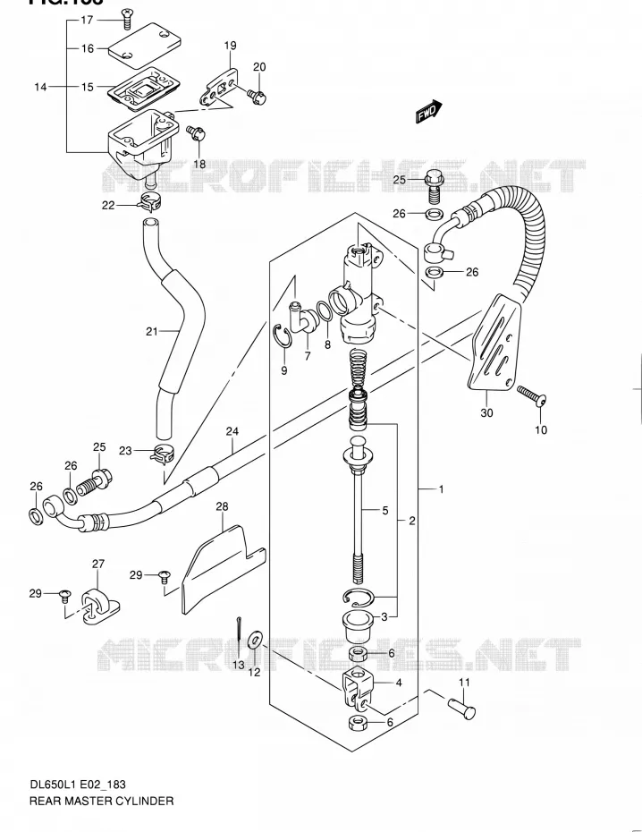 ACHTER HOOFDREMCILINDER (DL650UEL1 E19) Suzuki MOTO 650 V-STROM 2011  DL650AUEL1(E19)