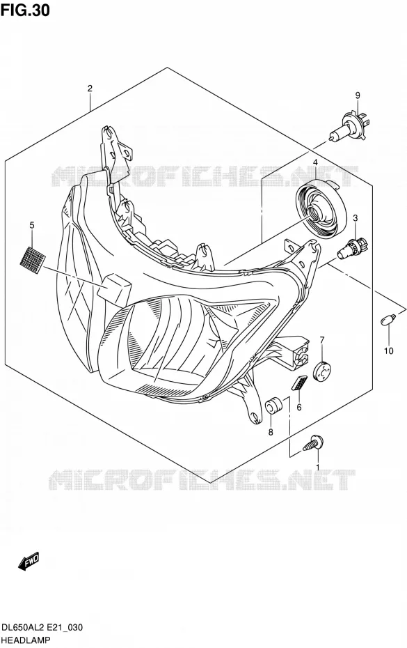 KOPLAMP Suzuki MOTO 650 V-STROM 2012  DL650AUE L2 (E21)