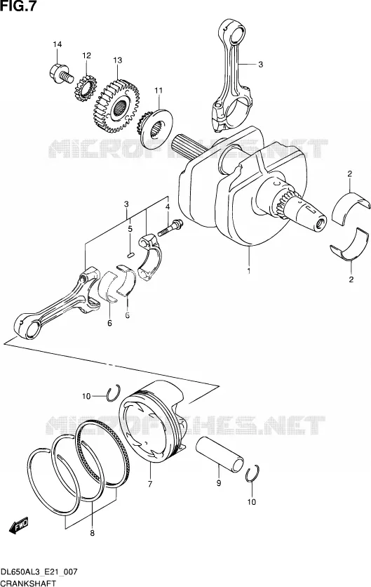 KRUKAS Suzuki MOTO 650 V-STROM 2013  DL650AUE L3 (E21)