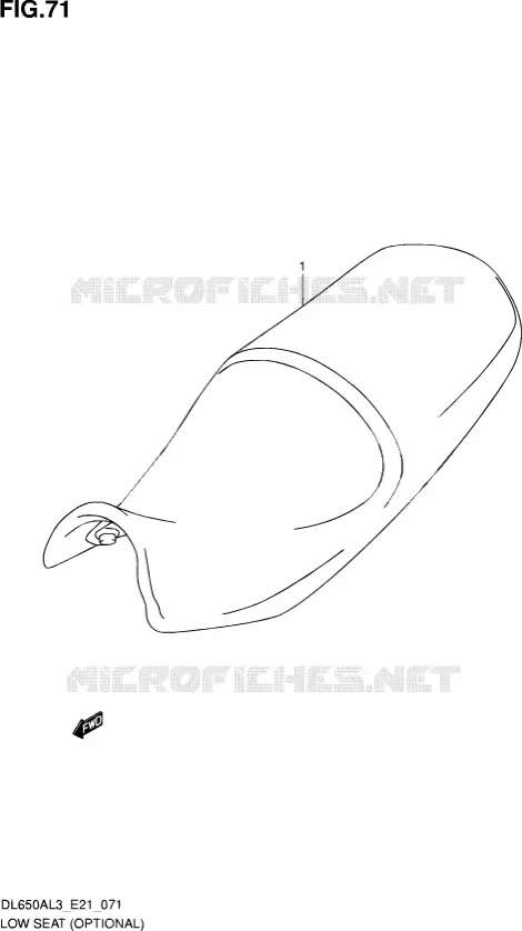LAGE SEAT (OPTIONAL) Suzuki MOTO 650 V-STROM 2015  DL650AUE L3 (E21)