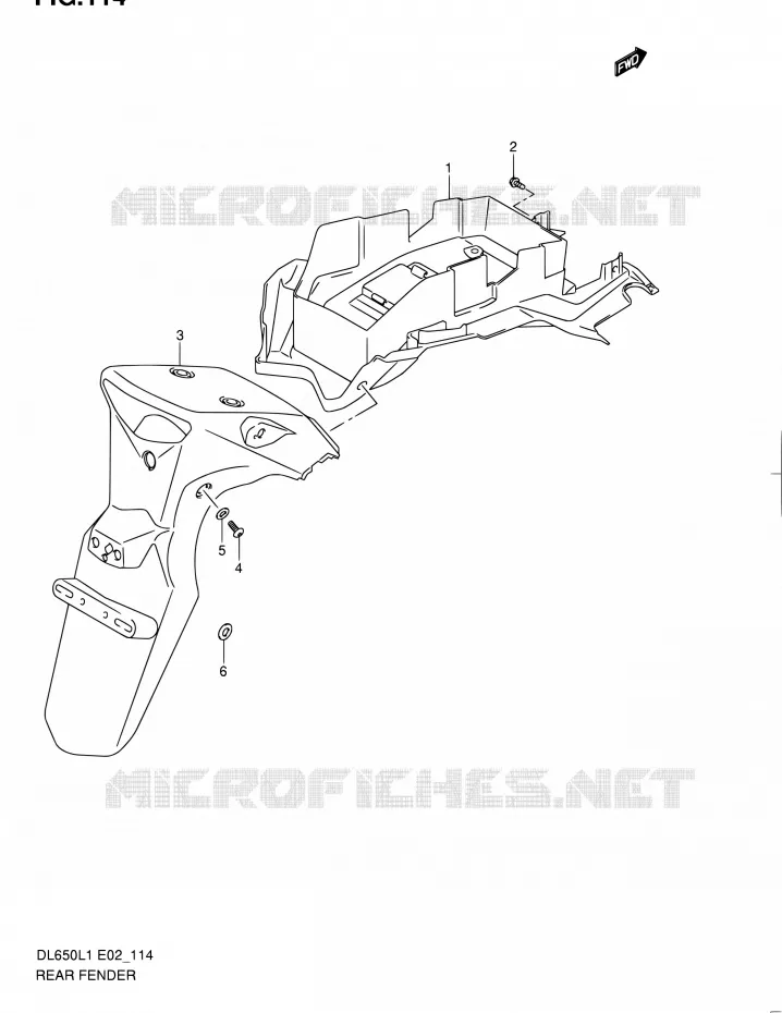 ACHTERSPATBORD (DL650AL1 E24) Suzuki MOTO 650 V-STROM 2011  DL650UEL1(E19)
