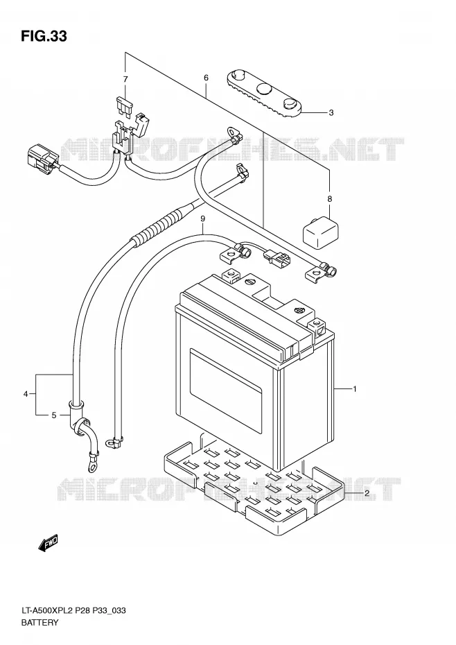 ACCU Suzuki QUAD 500 KINGQUAD 2012  LT-A500XPL2(P28)