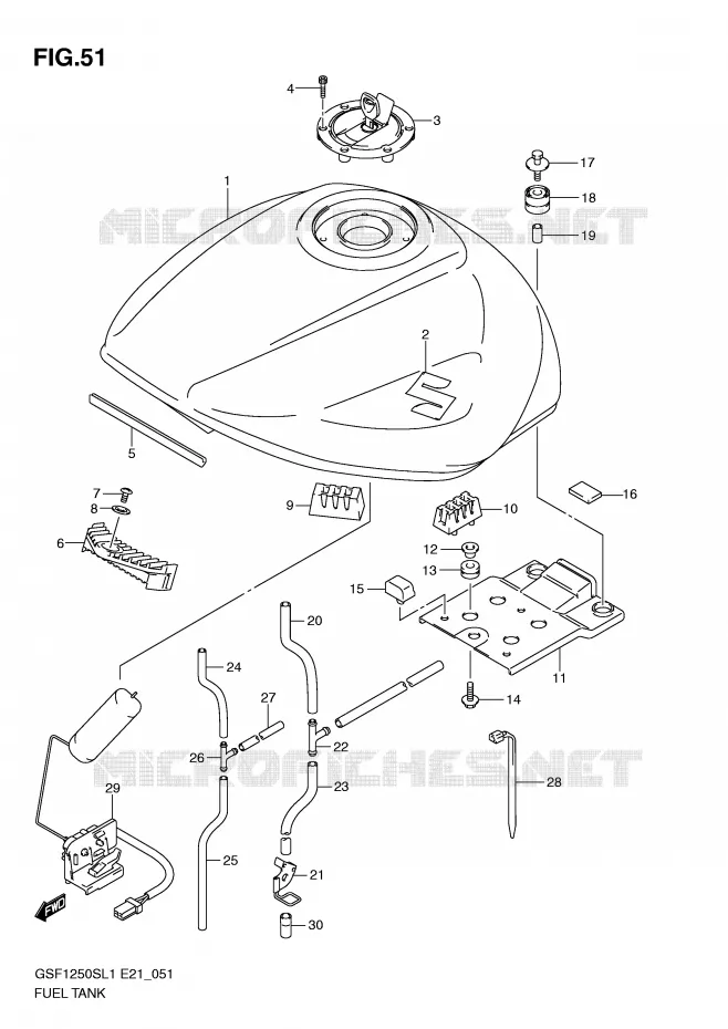 BENZINETANK (GSF1250SL1 E21) Suzuki MOTO 1250 BANDIT 2012  GSF1250SAL1(E21)