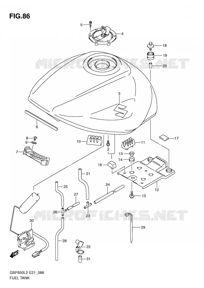 BENZINETANK Suzuki MOTO 650 BANDIT 2012  GSF650L2(E21)