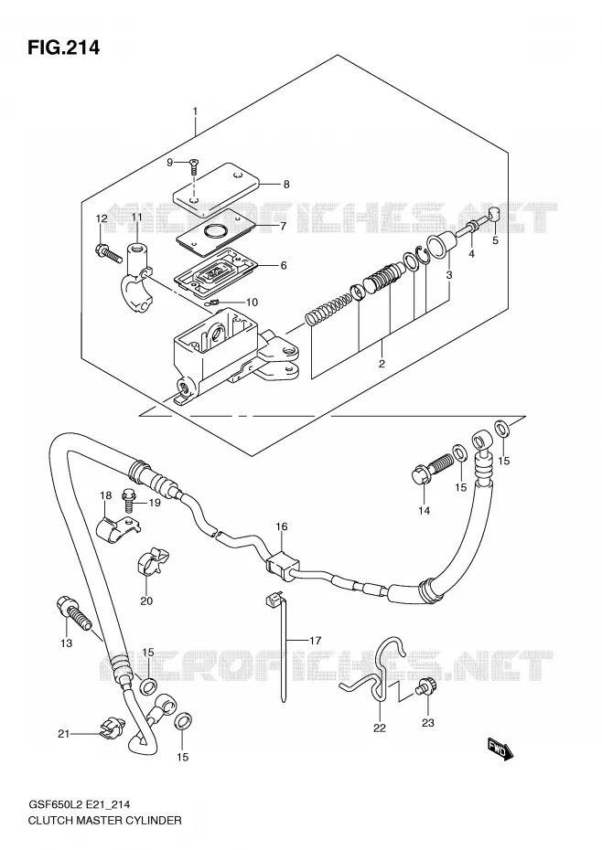 CLUTCH HOOFDREMCILINDER (GSF650UL2 E21) Suzuki MOTO 650 BANDIT 2012  GSF650AL2(E21)