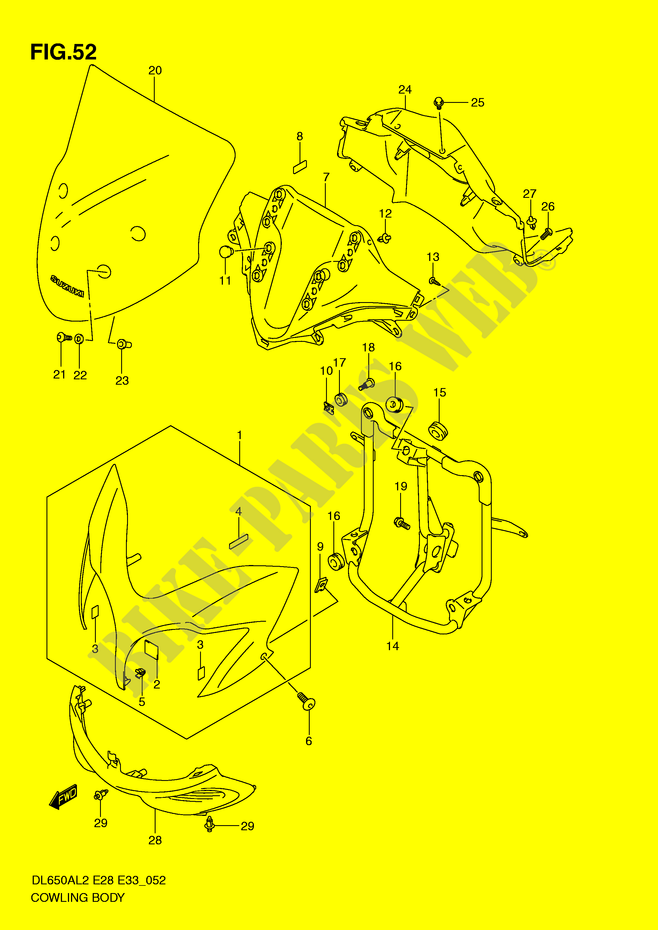 KUIP   ETIKETTEN voor Suzuki V-STROM 650 2012