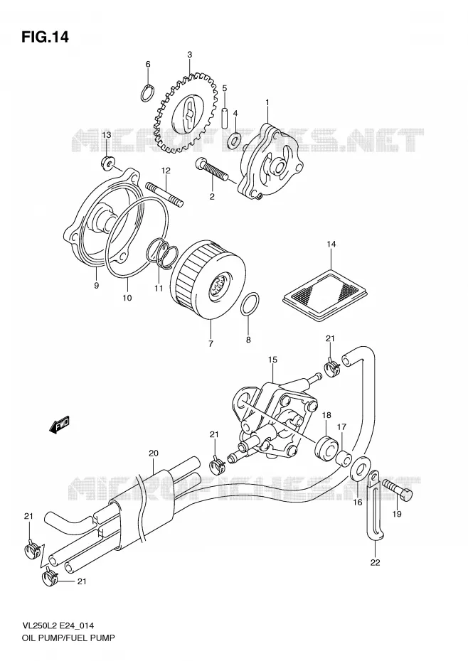 OLIEPOMP - FUEL PUMP Suzuki MOTO 250 INTRUDER 2012  VL250L2(E24)