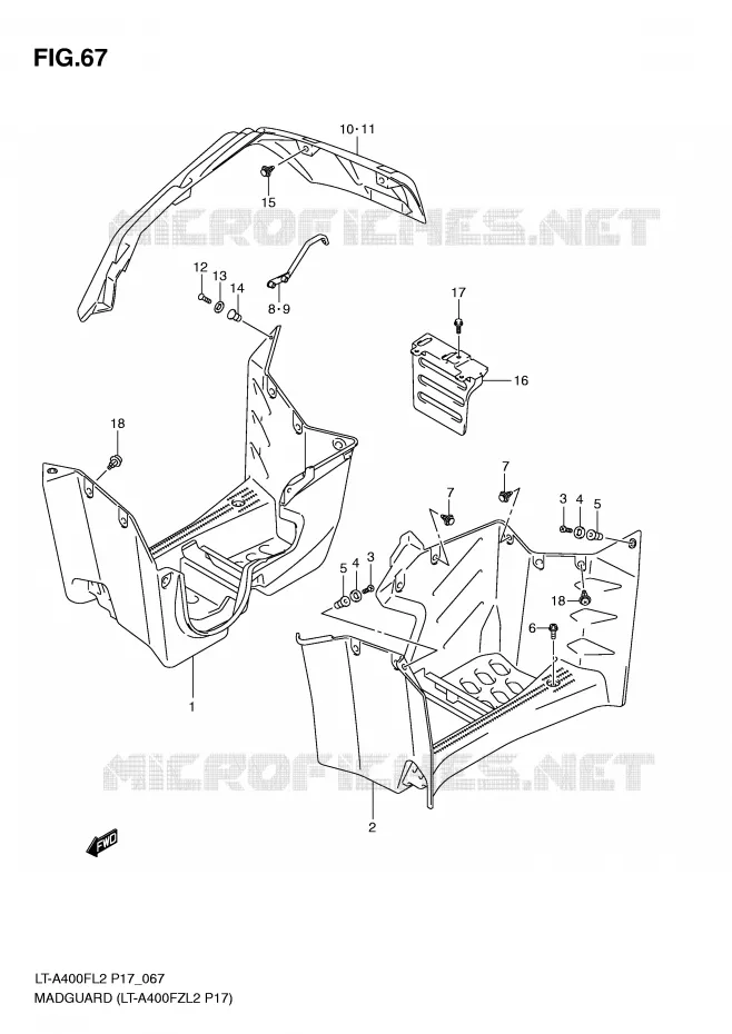 SPATBORD (LT-A400FZL2 P17) Suzuki QUAD 400 KINGQUAD 2012  LT-F400L2(P17)