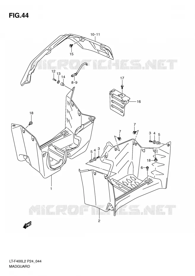 SPATBORD Suzuki QUAD 400 KINGQUAD 2012  LT-F400L2(P24)