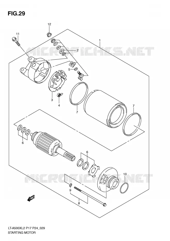 STARTMOTOR Suzuki QUAD 500 VINSON 2012  LT-A500XZL2(P17)