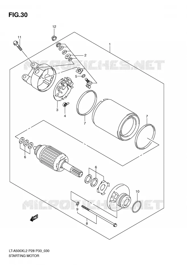STARTMOTOR Suzuki QUAD 500 VINSON 2012  LT-A500XZL2(P28)
