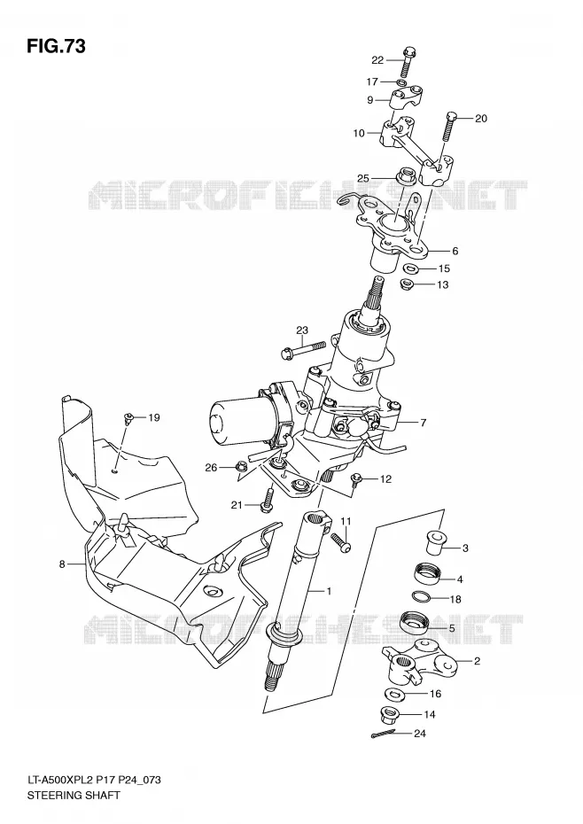 STUURKOLOM Suzuki QUAD 500 KINGQUAD 2012  LT-A500XPZL2(P17)