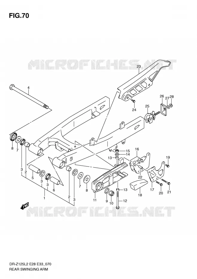 SWINGARM (DR-Z125L2 E28) Suzuki MOTO 125 DR-Z 2012  DR-Z125LL2(E28)