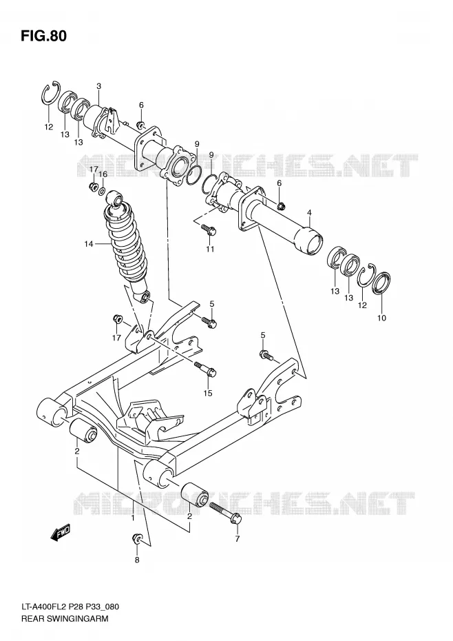 SWINGARM Suzuki QUAD 400 KINGQUAD 2012  LT-A400FL2(P28)