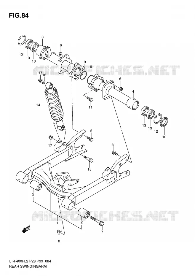 SWINGARM Suzuki QUAD 400 KINGQUAD 2012  LT-F400FZL2(P28)