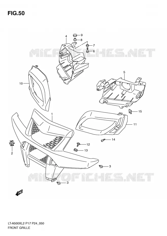 VOORBUMPER - KOPLAMPHUIS Suzuki QUAD 500 VINSON 2012  LT-A500XZL2(P17)