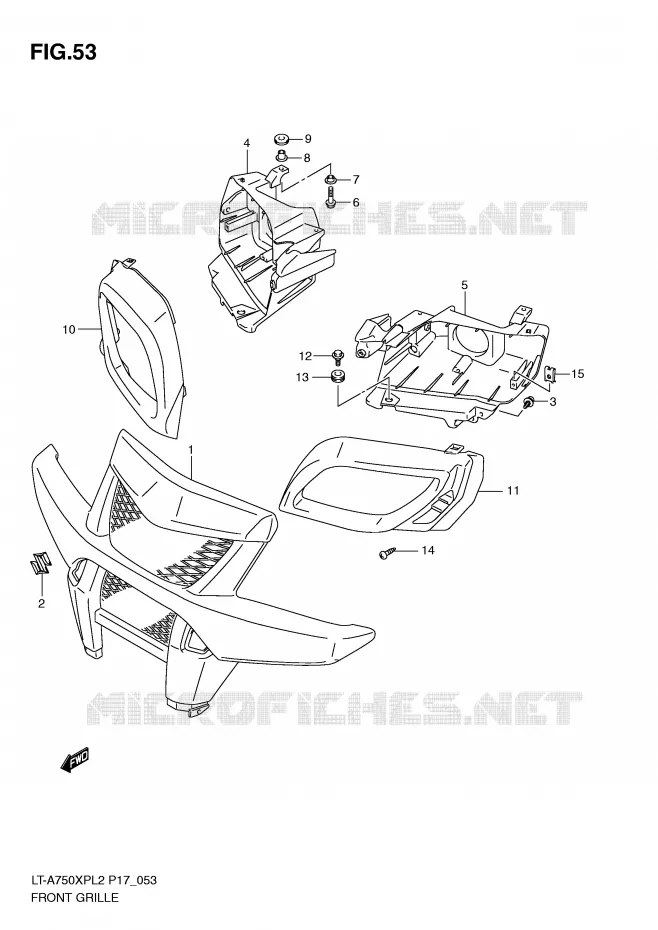 VOORBUMPER - KOPLAMPHUIS Suzuki QUAD 750 KINGQUAD 2012  LT-A750XPZL2(P17)